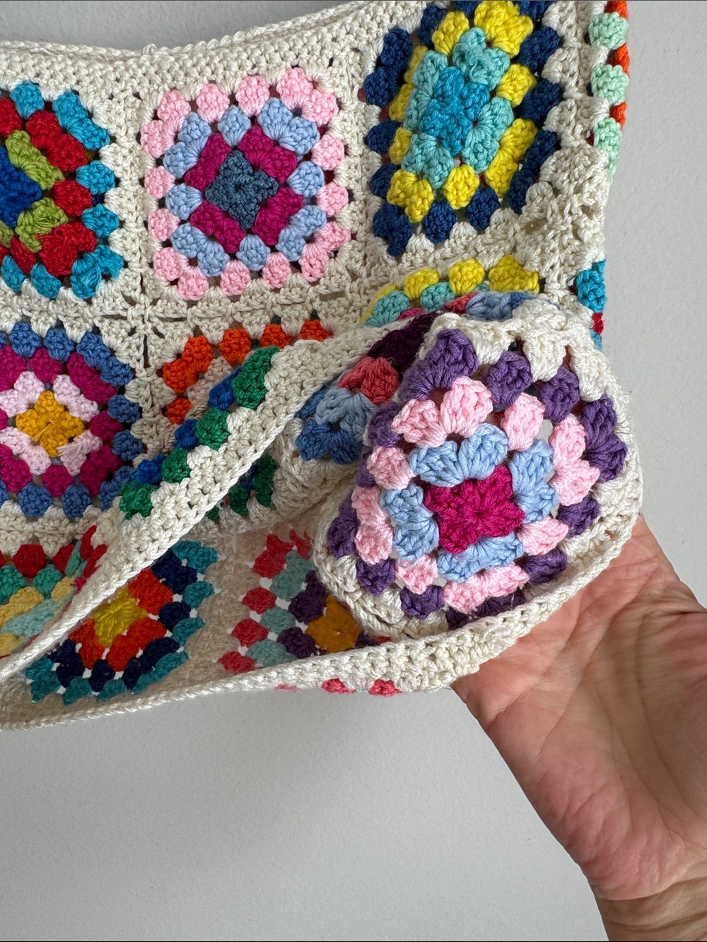 Handmade Crochet Granny Square Beach Mini Skirt Boho Festival Cover Up size S/M - Picture 4 of 9